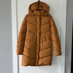 Forever 21 puffy long hooded coat